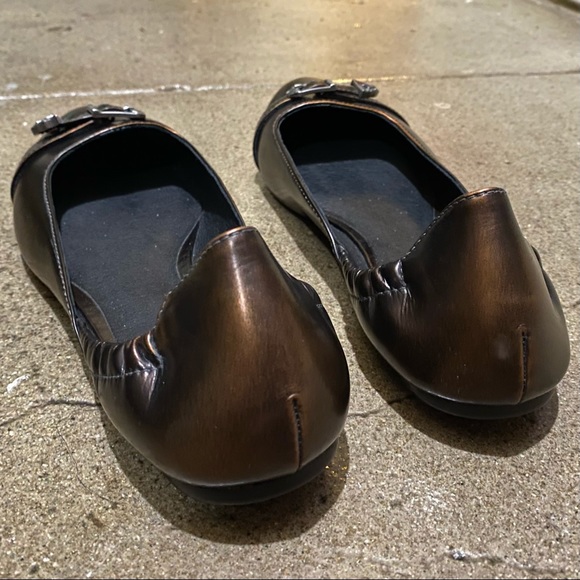 Diesel Metallic Leather Bronze Pointed Toe Flat 39 - Picture 5 of 5